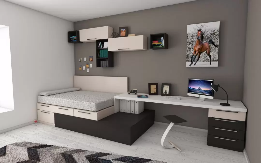 Loft Conversion Creative Work Space with desk and bed